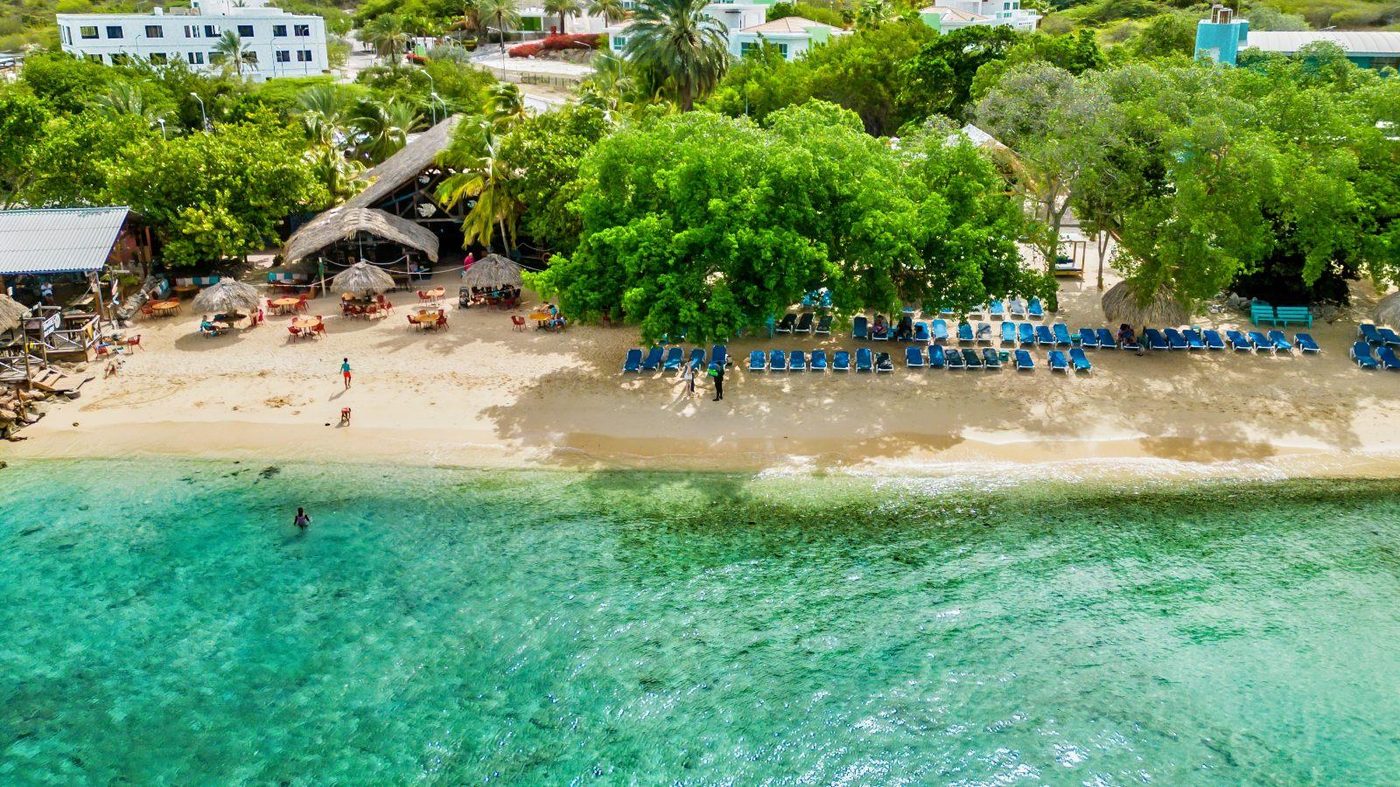 A beach bar and restaurant on a Curaçao beach — a classic island business